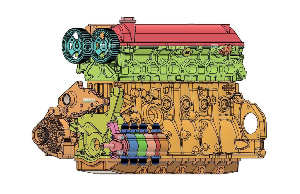 We completed scanning and modeling a full 2JZ-GTE engine! Dry Sump Kit Development.